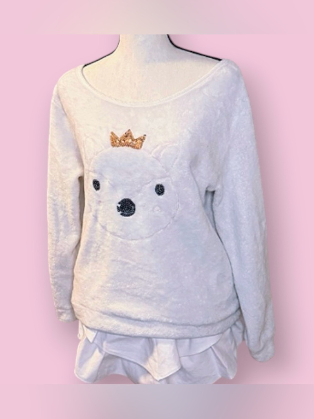 Kidcore Cozy White deer pajama top girls XL